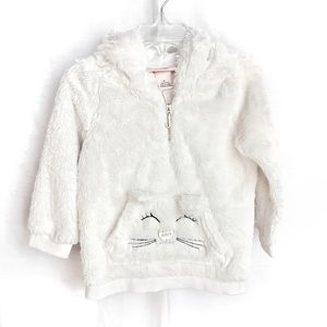 JUICY COUTURE Fluffy Faux Fur Cat Pullover Jacket Size 3T